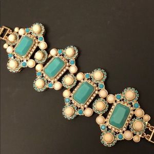 Banana republic turquoise and gold bracelet
